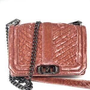 Rebecca Minkoff Velvet Crossbody – Crushed Blush Pink, Quilted, Gunmetal Chain